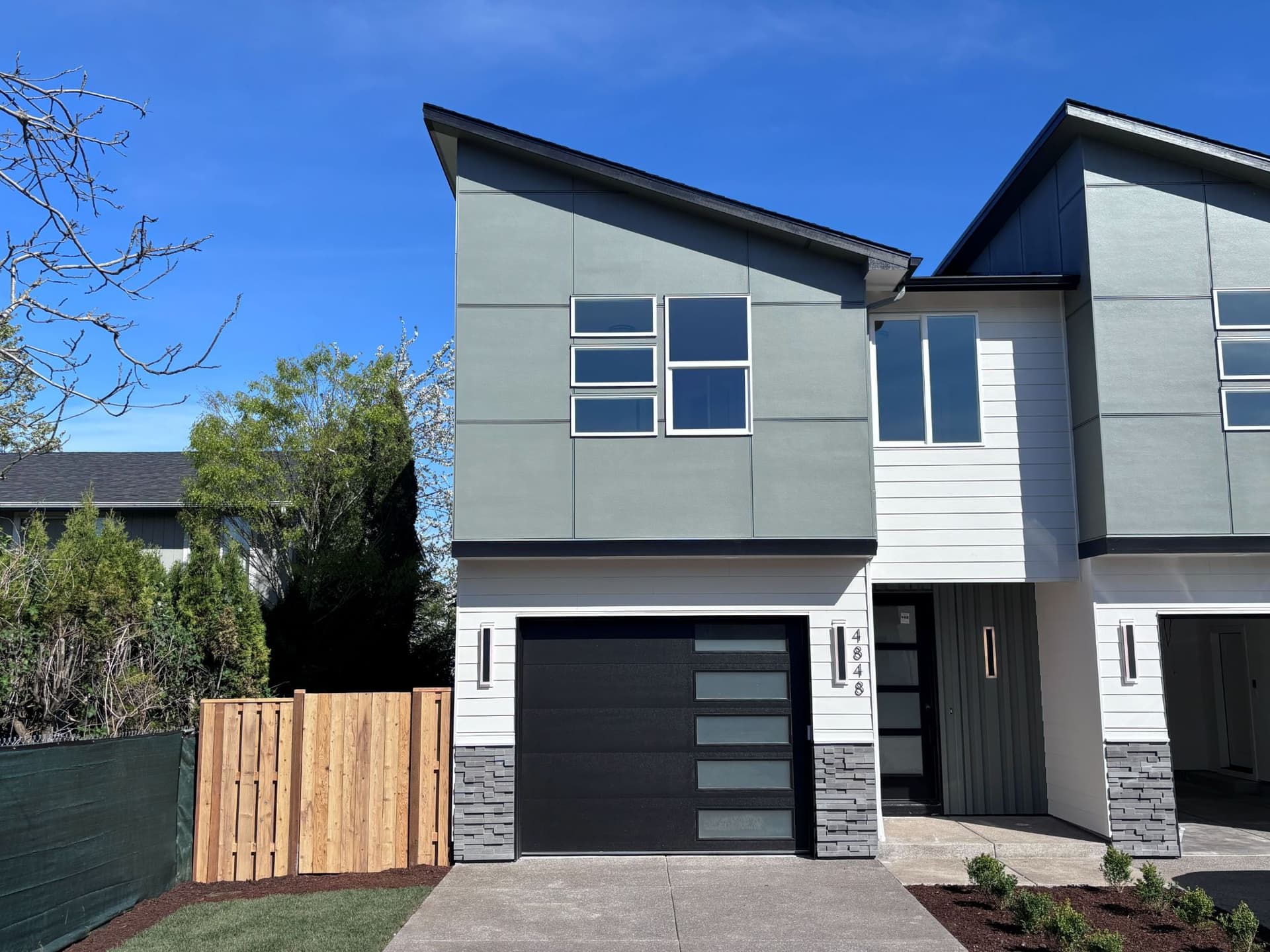 Modern townhome exterior